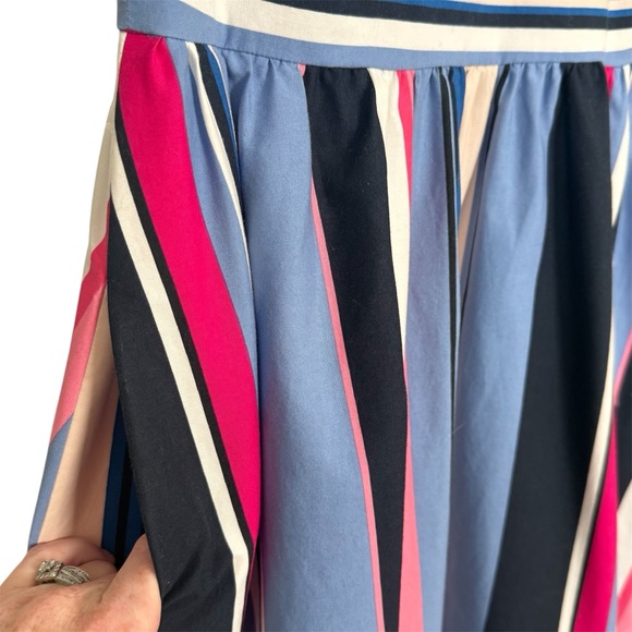 Kate Spade New York Multi Stripe Sleeveless Midi Dress Pink Blue Size 2 - Picture 7 of 14